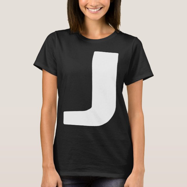T-shirt Lettre J grand et blanc gras (Devant)