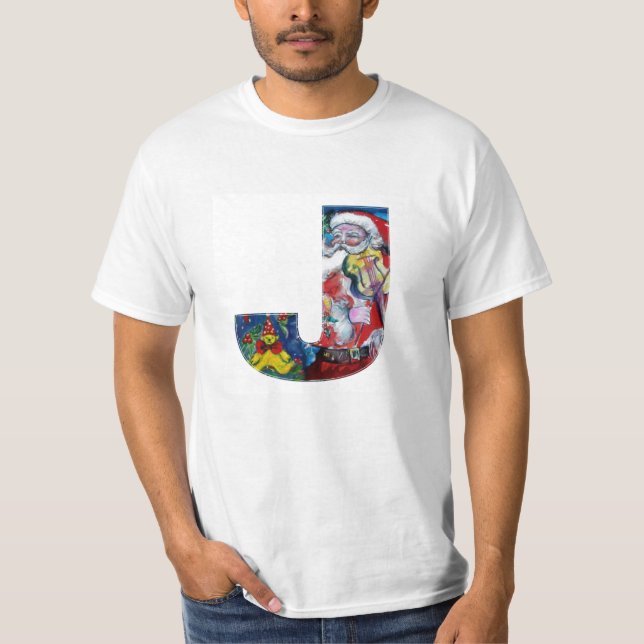 T-SHIRT LETTRE JJ XMAS /SANTA CLAUS AVEC MONOGRAMME VIOLIN (Devant)