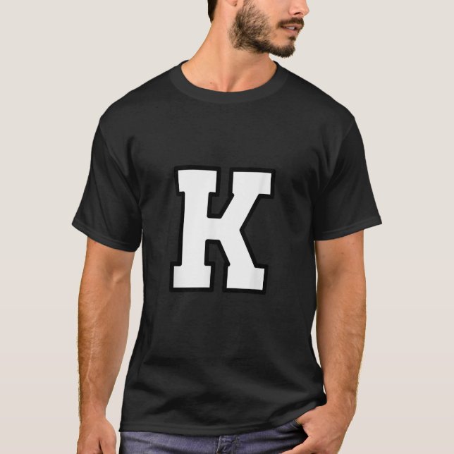 T-shirt Lettre K Alphabet majuscule Variation Monogramme i (Devant)
