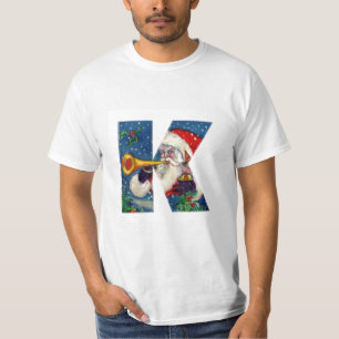 T-SHIRT LETTRE K DE NOËL / SANTA CLAUS BUGLER
