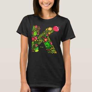 T-shirt lettre K en fleurs