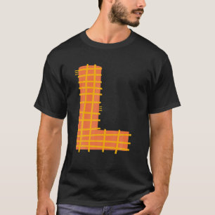 T-shirt LETTRE-L alphabet blanc Caractère-L