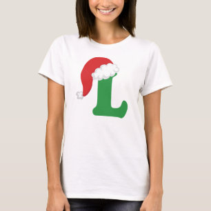 T-shirt Lettre L alphabet de Noël