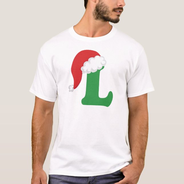 T-shirt Lettre L alphabet de Noël (Devant)