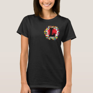 T-shirt Lettre L initiale de Sensibilisation sur l'autisme