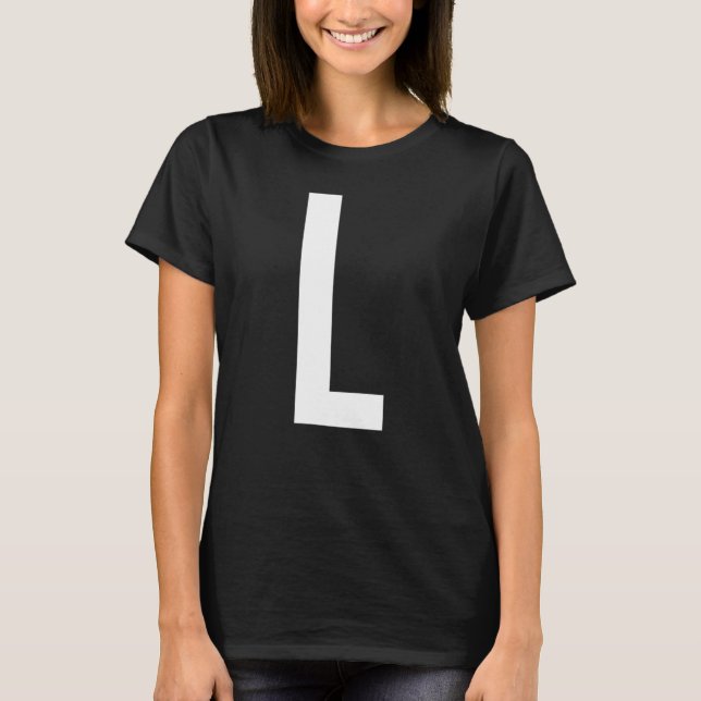 T-SHIRT LETTRE L MONOGRAMME ALPHABET INITIAL (Devant)