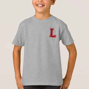 T-shirt Lettre L - Nom initial Alphabet Monogramme