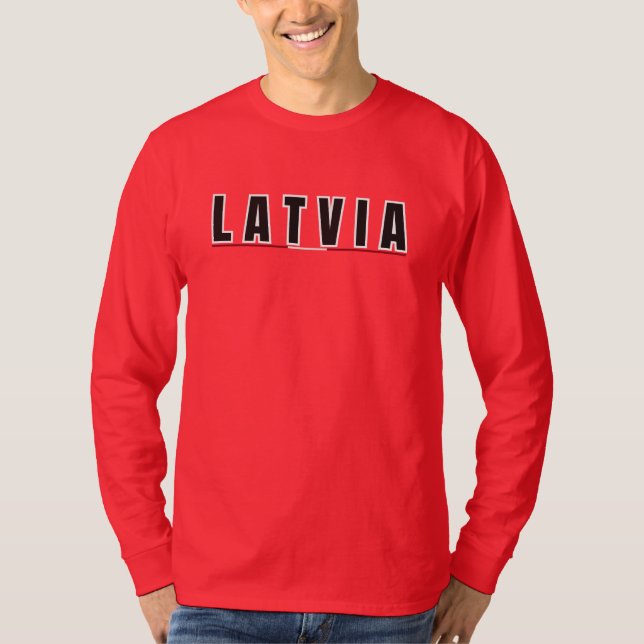 T-shirt LETTRE lettonne simple moderne Lettonie Drapeau So (Devant)