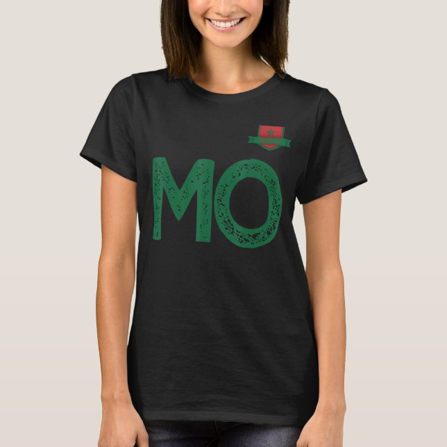 T-shirt Lettre M du groupe de drapeaux Maroc (Devant)