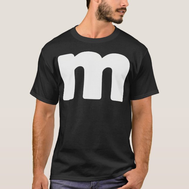 T-shirt Lettre M Groupes Halloween Matching Team Easy Lazy (Devant)