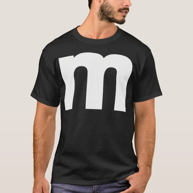 T-shirt LETTRE M MAJUSCULE GROUPES Alphabets Halloween (Devant)