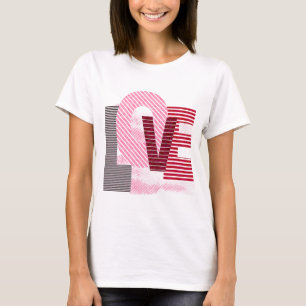 T-shirt Lettre magenta géométrique d'amour