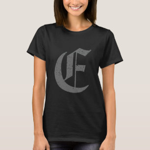 T-shirt LETTRE MAJUSCULE Calligraphique E GRAUNGE