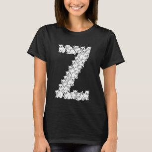 T-shirt Lettre majuscule initiale Z Chat drôle amateur de