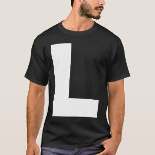 T-shirt Lettre majuscule L gras alphabet monogramme majusc