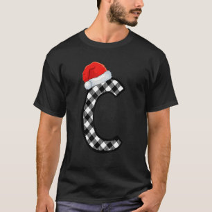T-shirt LETTRE MAJUSCULE PLAT C Père Noël MONOGRAPHE Noël