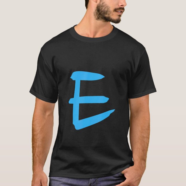 T-shirt Lettre manuscrite E de l'alphabet (Devant)