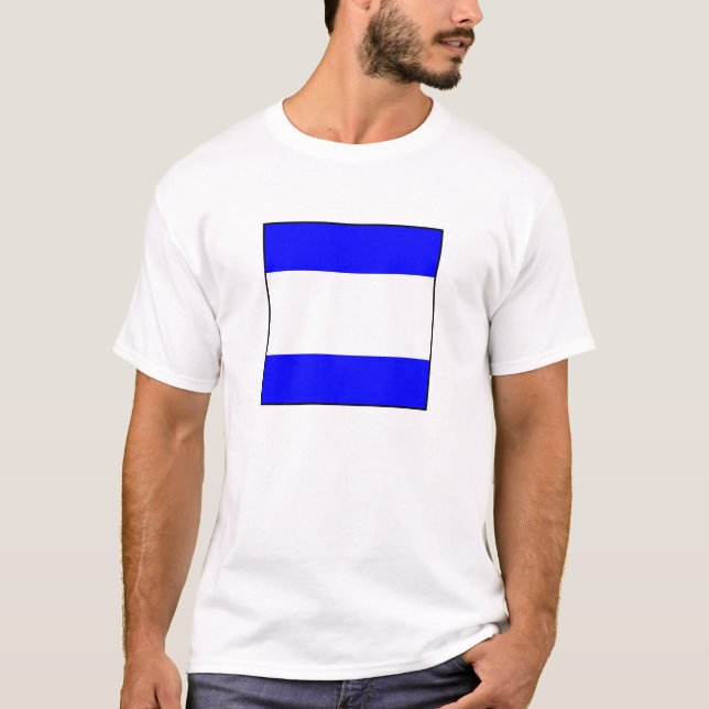 T-shirt Lettre maritime internationale de drapeau de (Devant)