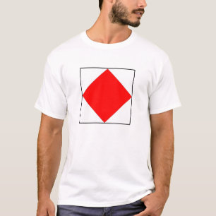 T-shirt Lettre maritime internationale de drapeau de