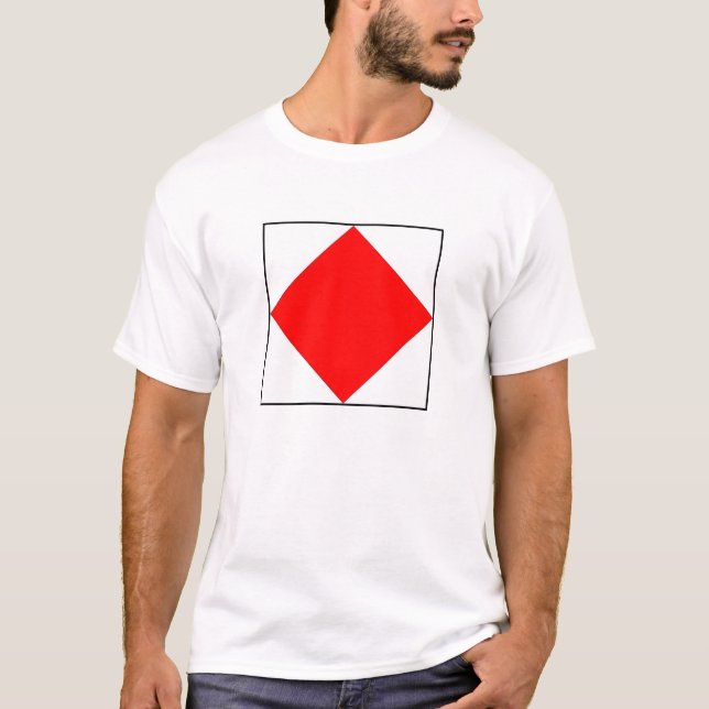 T-shirt Lettre maritime internationale de drapeau de (Devant)