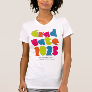 T-shirt Lettre Moderne Couleur Vive Diplômé 2023