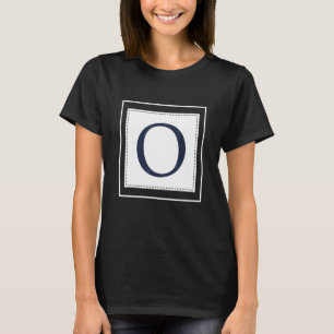 T-shirt Lettre monogramme O Alphabet O Marine initiale ble