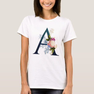 T-shirt LETTRE MONOGRAPHIQUE Florale A