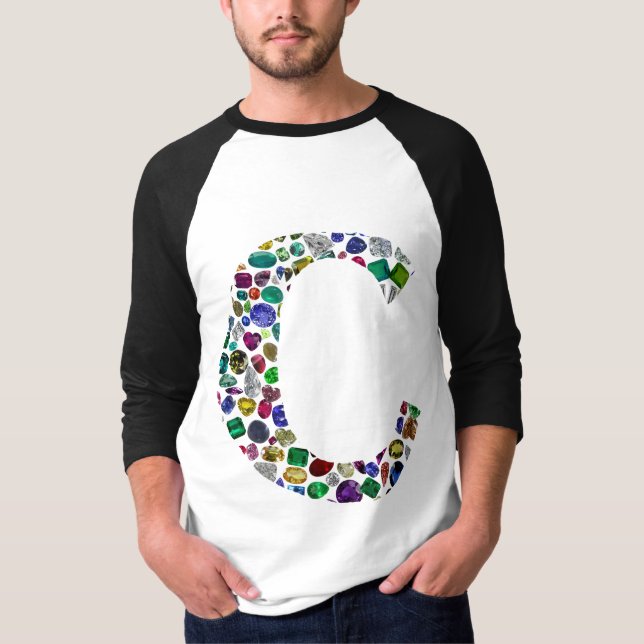 T-shirt LETTRE MONOGRAPHIQUE INITIALE C Tendance (Devant)