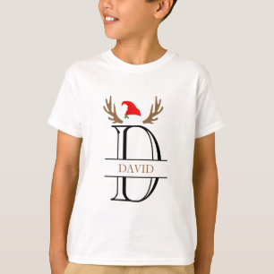 T-shirt LETTRE MONOGRAPHIQUE PERSONNALISÉE D Antlers Xmas