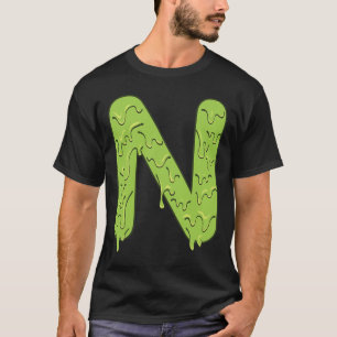 T-shirt Lettre N Alphabet Initiales Costume d'Halloween En