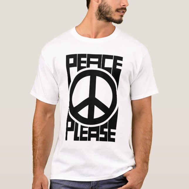 T-shirt Lettre noire Peace Please (Devant)
