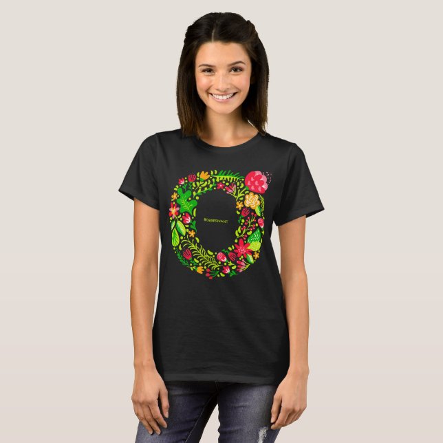 T-shirt lettre O en fleurs (Devant entier)