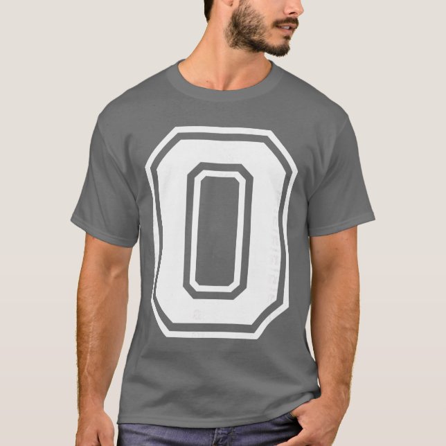 T-shirt Lettre O Nom Initiale Varsity Alphabet Monogramme  (Devant)