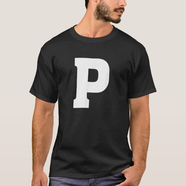 T-shirt Lettre P Alphabet Majuscule (Devant)