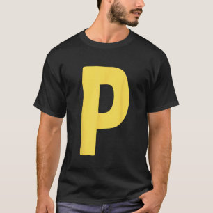 T-shirt Lettre P grand et gras en jaune