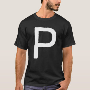 T-shirt Lettre P Hommes Monogramme femmes Graphique Rétro