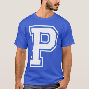 T-shirt Lettre P Nom Initiale Varsity Alphabet Monogramme