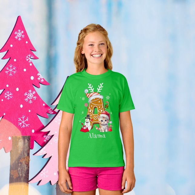 T-shirt Lettre pain d'épices Père Noël de Noël A Girl (Créateur téléchargé)