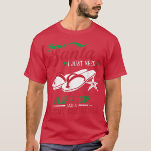 T-shirt Lettre Père Noël Noël Flip Flops Plage Amusant