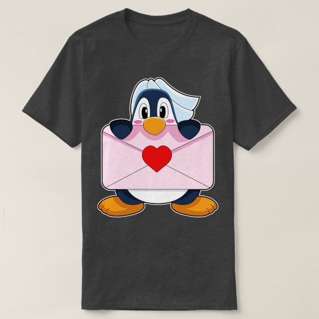 T-shirt LETTRE PINGUIN MARINE Mariage (Design devant)