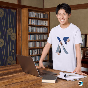 T-shirt Lettre Portrait Vintage Avec Pièce Massive Photo
