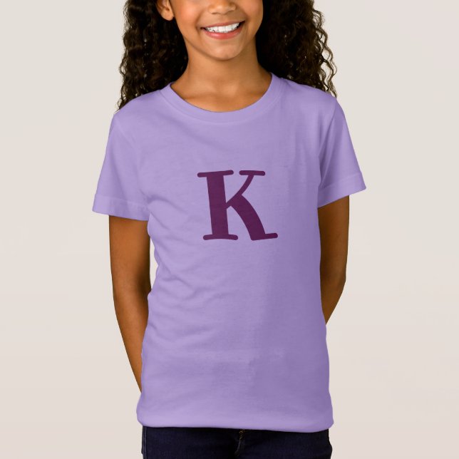T-Shirt LETTRE POURSUIVE INITIALE Moderne Enfants (Devant)
