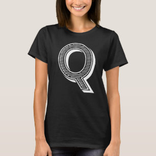 T-shirt Lettre Q Fun Big and Bold pour Événements Famille