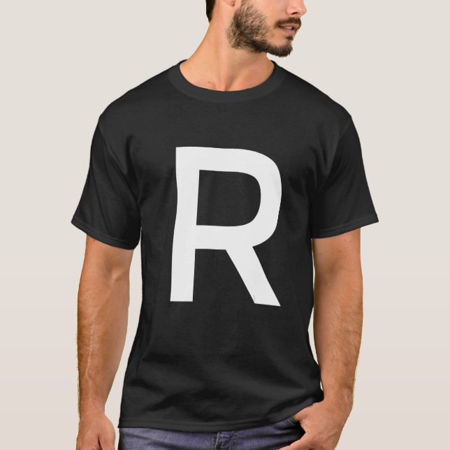 T-shirt Lettre R Alphabet initial Monogramme (Devant)