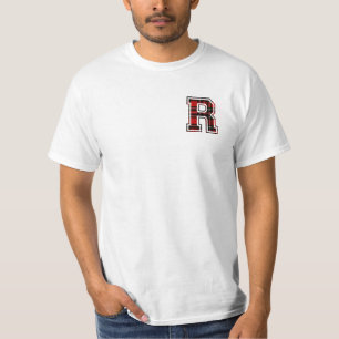T-shirt Lettre R Prénom Monogramme Tartan initial Imprimer