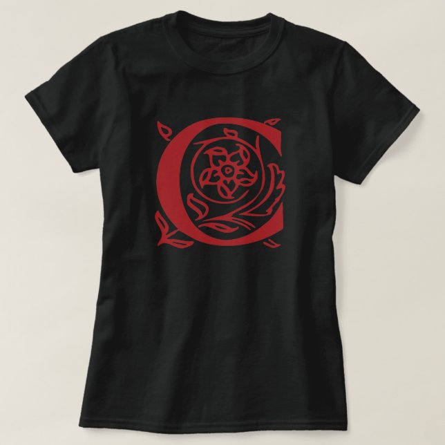 T-shirt Lettre raffinée C (Design devant)
