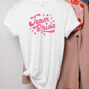 T-shirt lettre rose de l'équipe de groupe