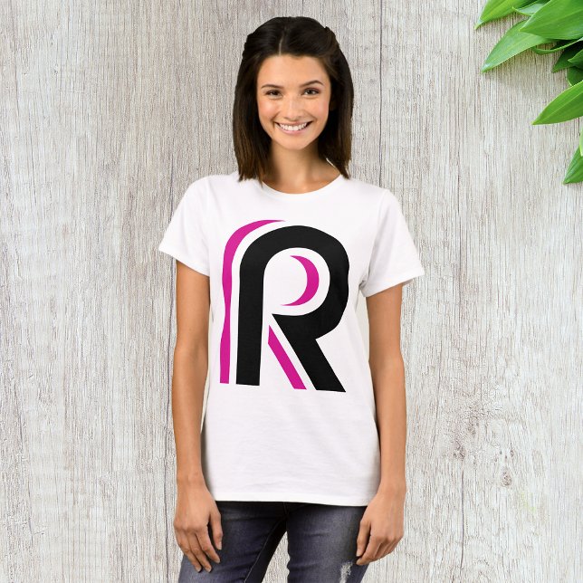 T-shirt LETTRE Rose ET NOIR R (Créateur téléchargé)