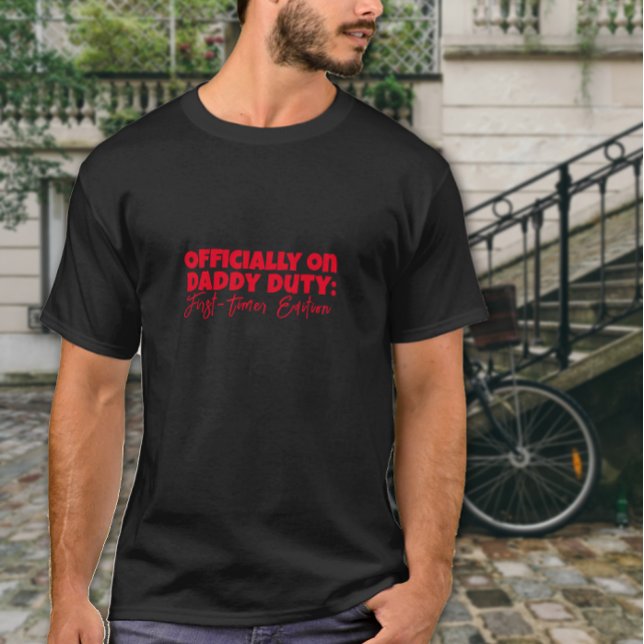 T-shirt Lettre rouge du nouveau cadeau papa (Créateur téléchargé)