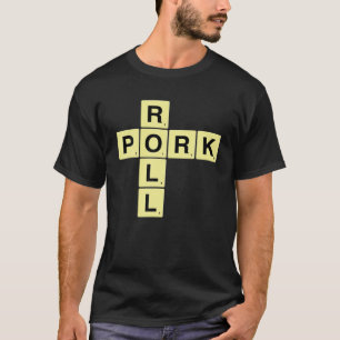 T-shirt Lettre Roulette de porc Mot Puzzle Jeu graphique N